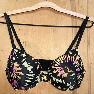 Hurley | NWOT Black Tie-Dye Push-Up Bra